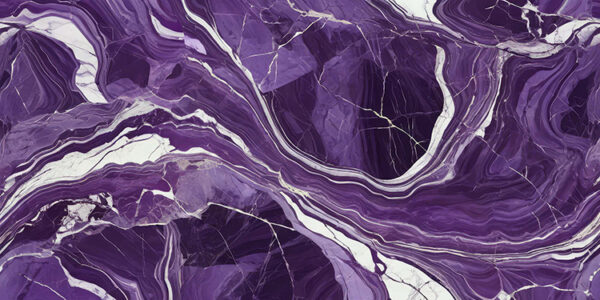 The image is an abstract digital art piece with a purple and white marble-like texture. The colors are predominantly purple with hints of white and black, creating a marbled effect. The texture appears to be fluid and fluid, with swirls and curves that create a sense of movement and depth. The overall effect is one of depth and dimensionality. The image has a dreamy and ethereal quality, with the colors blending together to create a beautiful and intricate pattern.