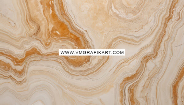 Abstract background featuring swirling patterns of cream, beige, and warm orange hues resembling marble or onyx. The image showcases natural stone’s intricate veining and texture, adding depth and dimension. A watermark appears at the center.