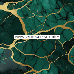 Abstract image featuring a rich, deep green marble texture interwoven with gleaming gold veins