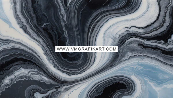 Abstract marble texture featuring swirling patterns in shades of black